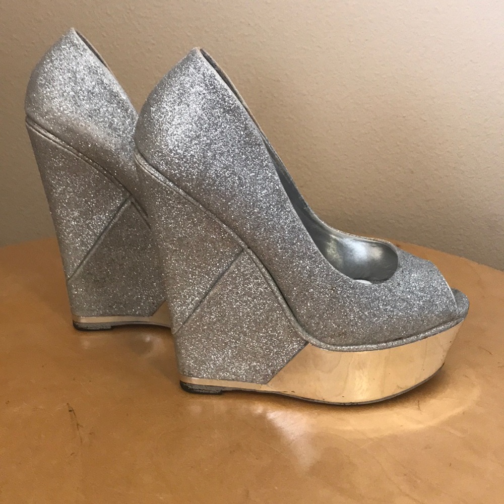 Silver platform party shoes!